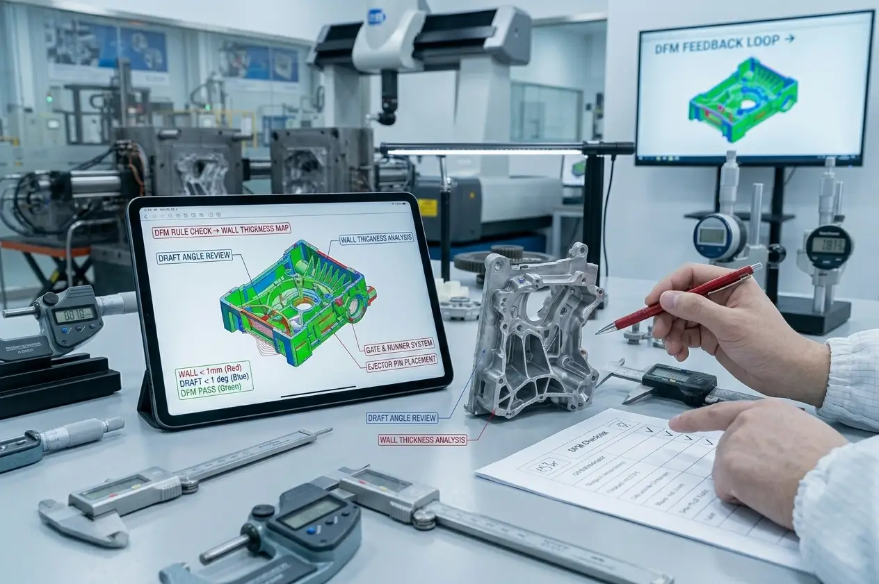 CAD model review for die casting design for manufacturability