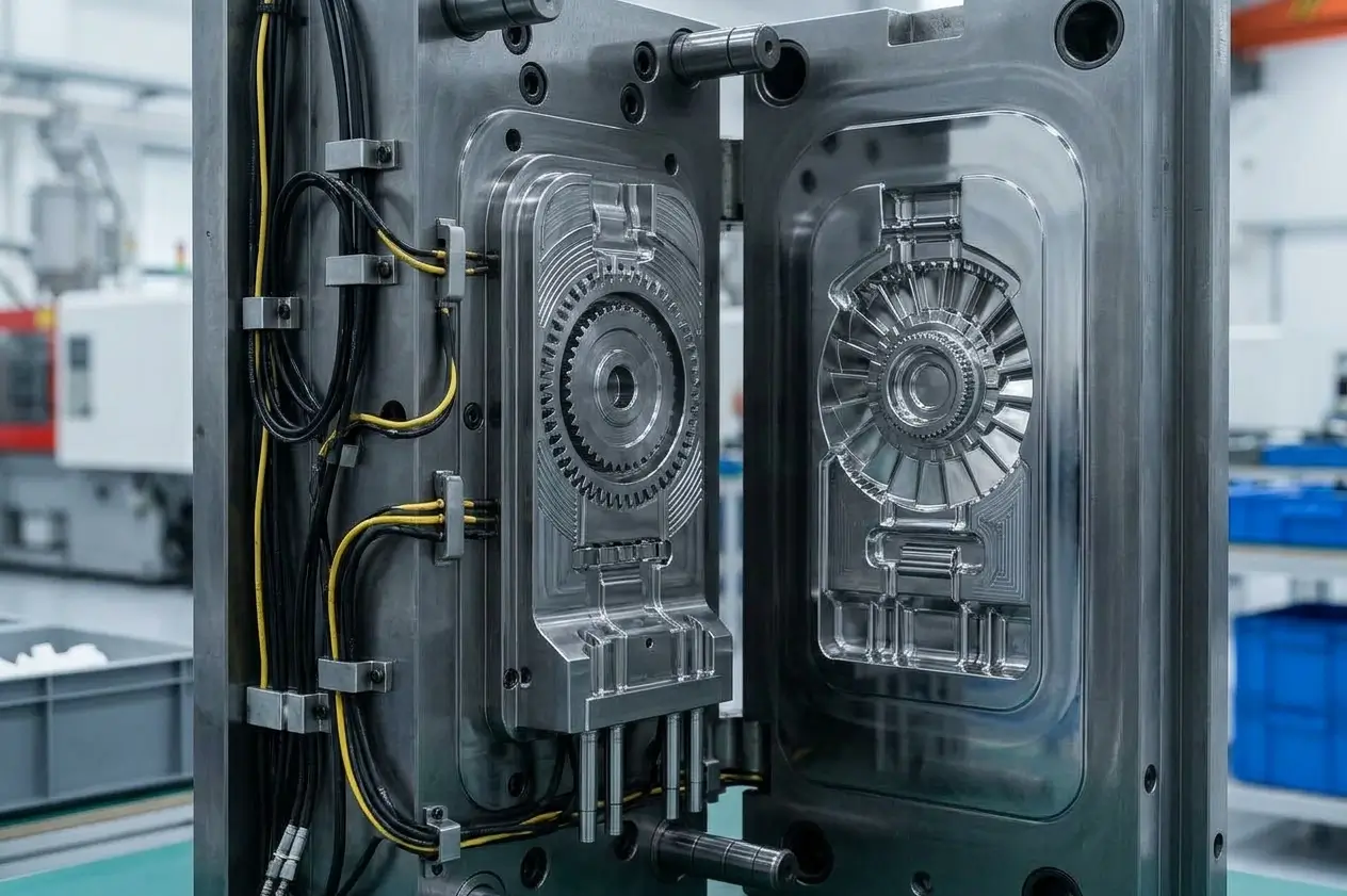 Steel injection mold for high-volume manufacturing